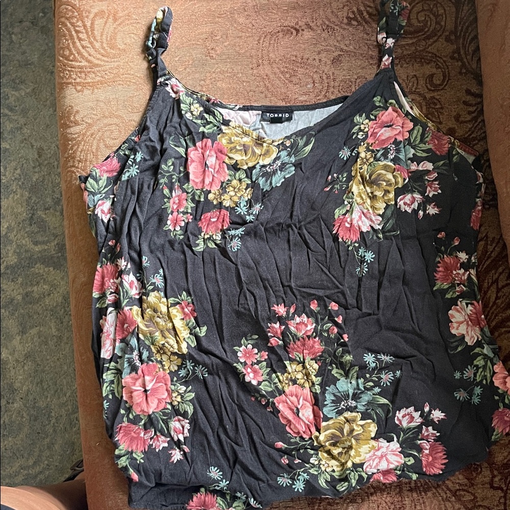 Torrid Black Floral Camisole
